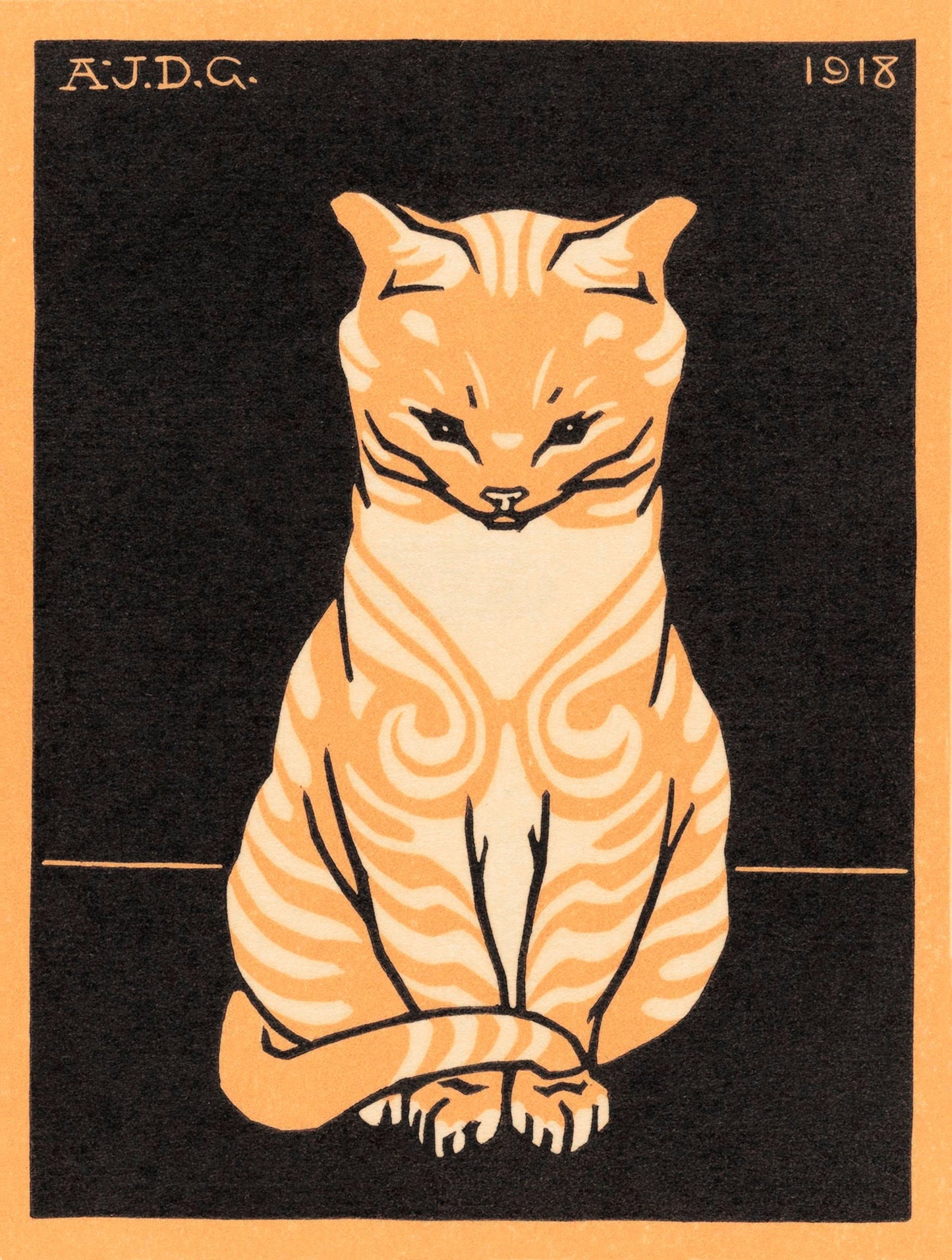 Sitting Cat by Julie de Graag Vintage Poster