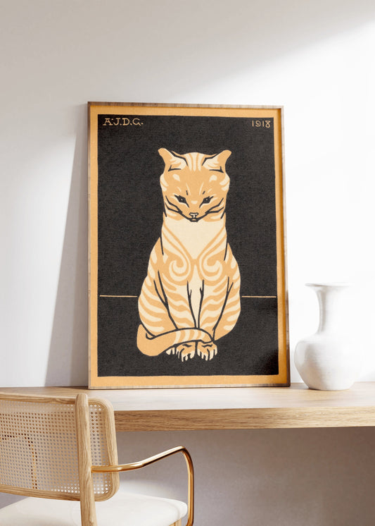 Sitting Cat by Julie de Graag Vintage Poster