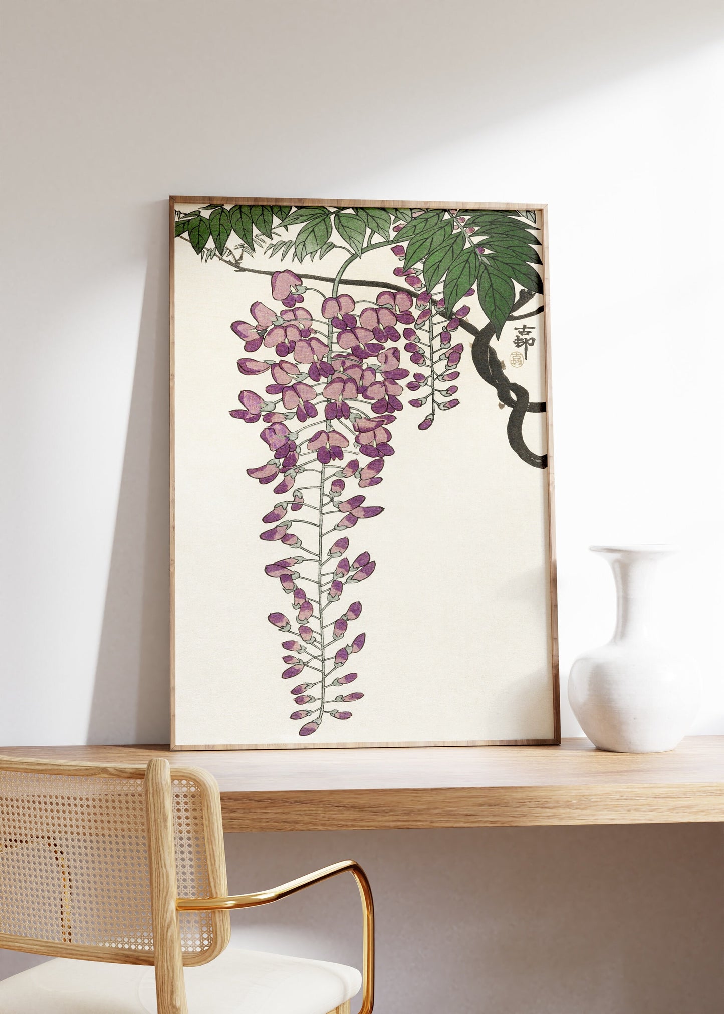 Blooming Wisteria by Ohara Koson Vintage Poster