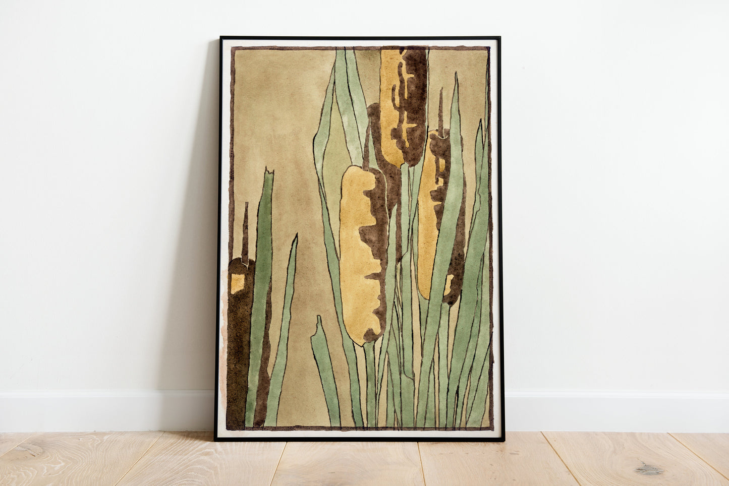 Hannah Borger Overbeck Cattail Vintage Poster