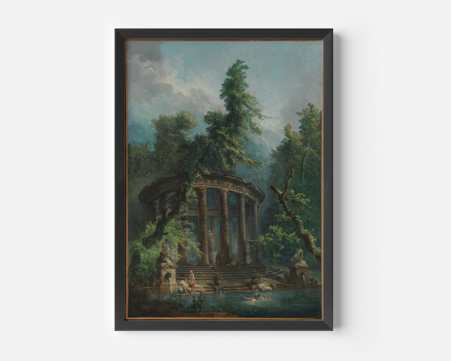 The Bathing Pool by Hubert Robert Poster