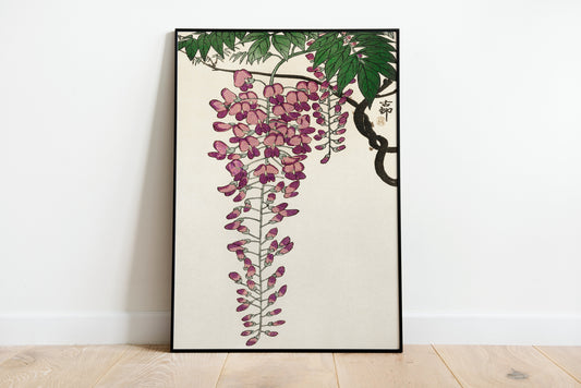 Blooming Wisteria by Ohara Koson Vintage Poster