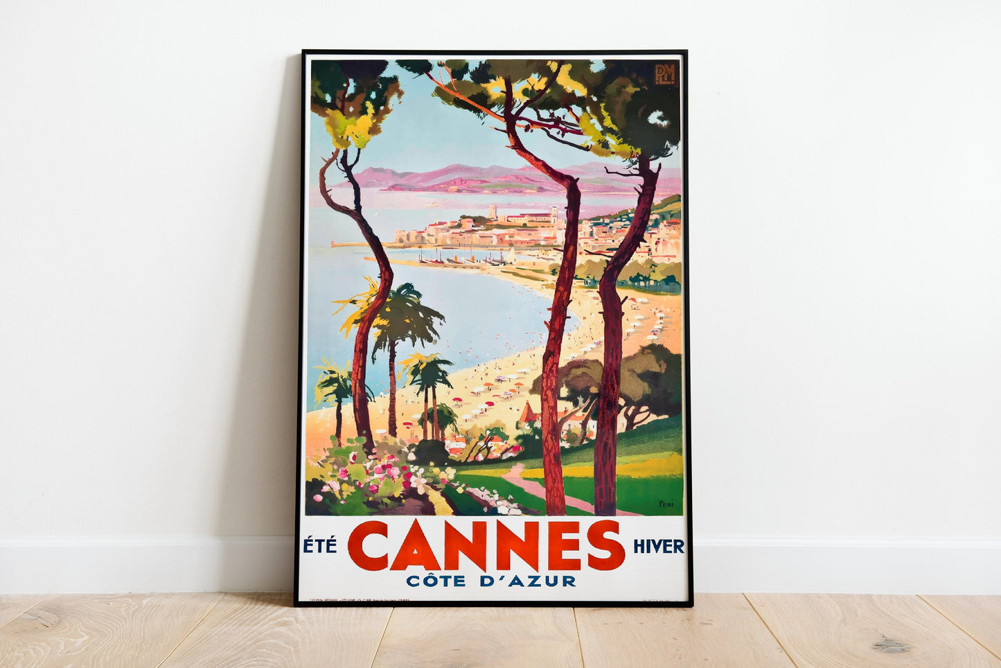 Cannes Cote d' Azur Vintage Travel Poster