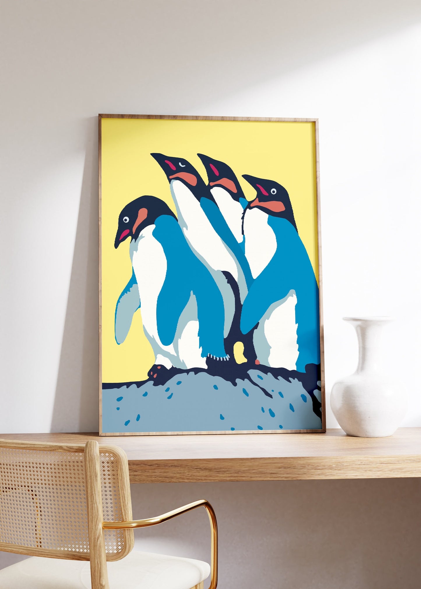 Three Penguins On The Rocks, Penguin Print