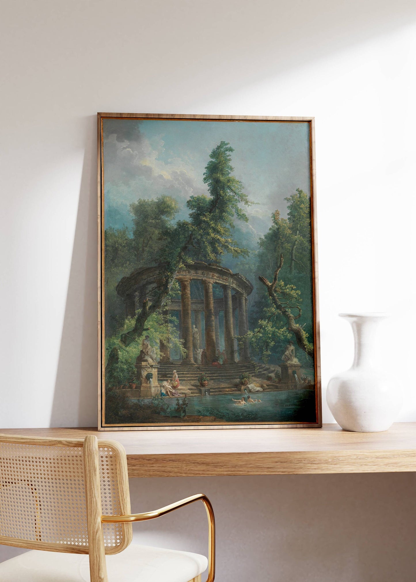 The Bathing Pool by Hubert Robert Poster