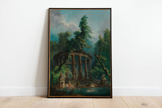 The Bathing Pool by Hubert Robert Poster