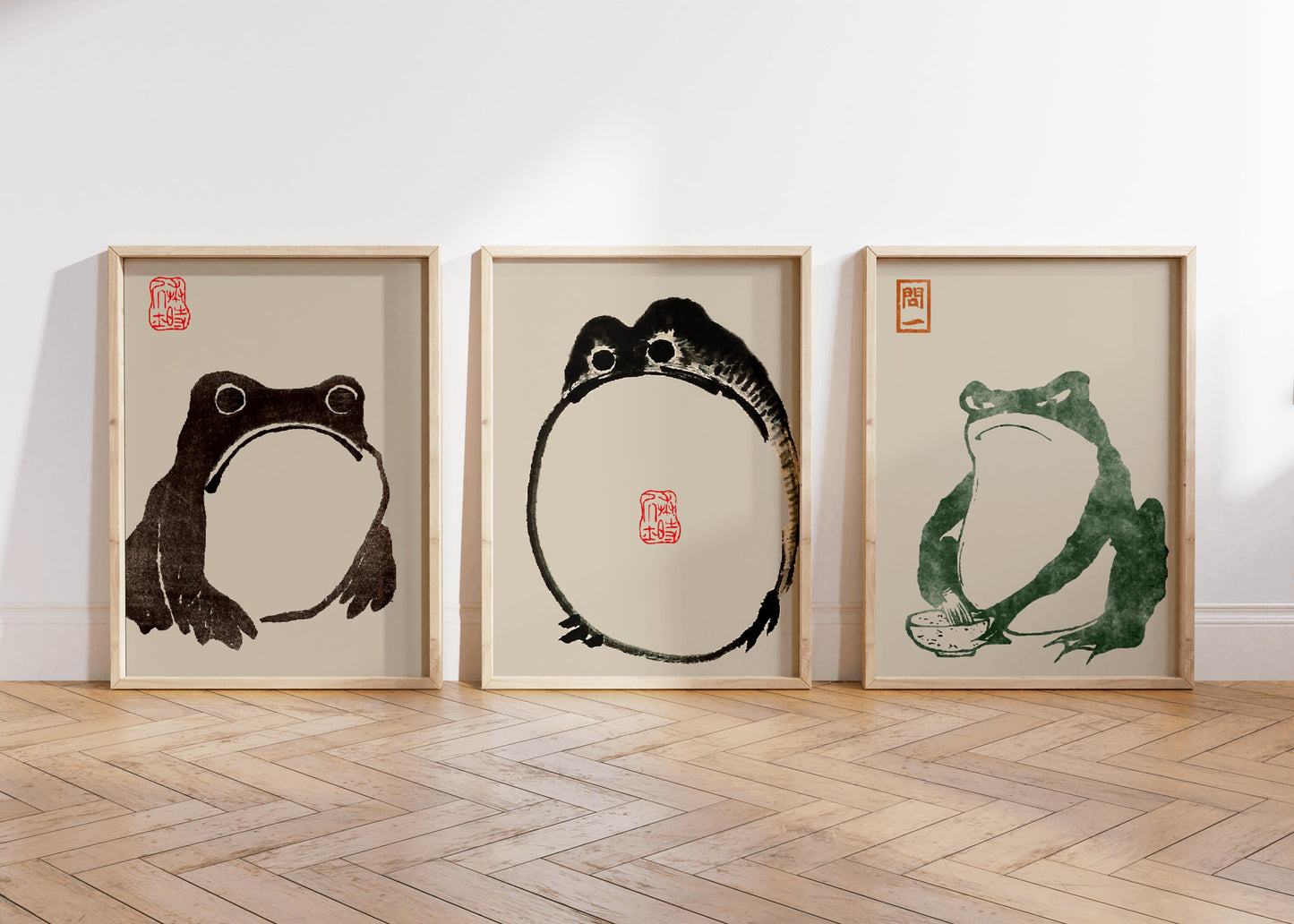 Set Of 3 Matsumoto Hoji Frog Prints