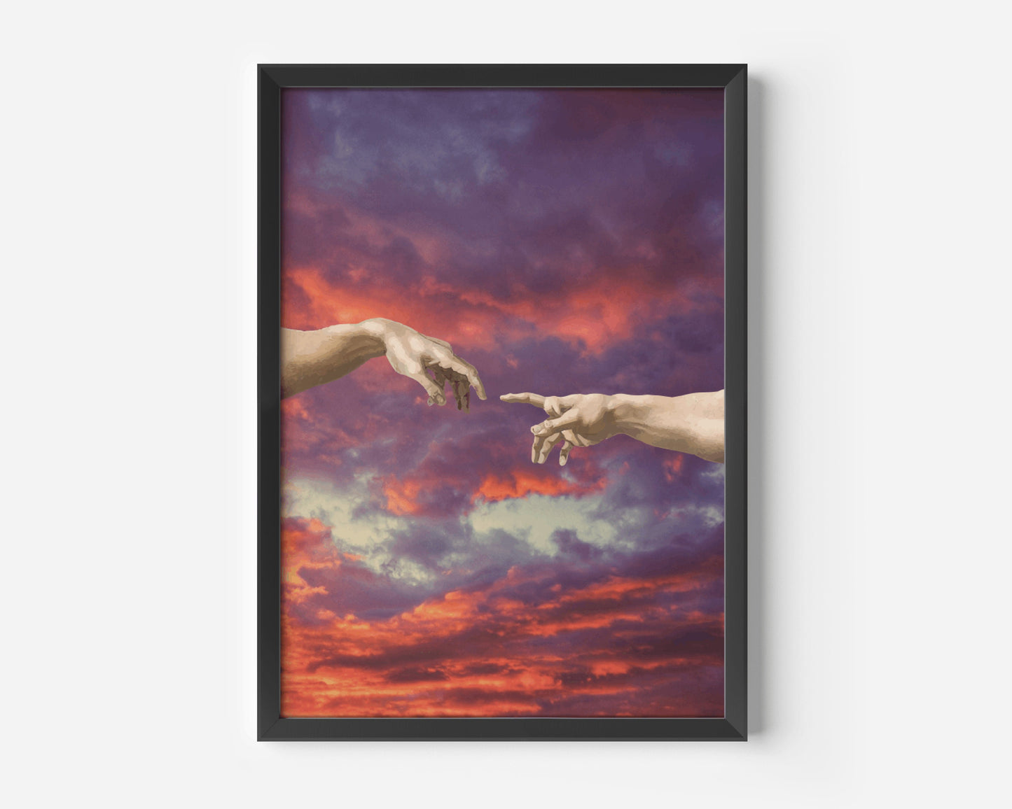 Renaissance Red Sky Painting, Vintage Print