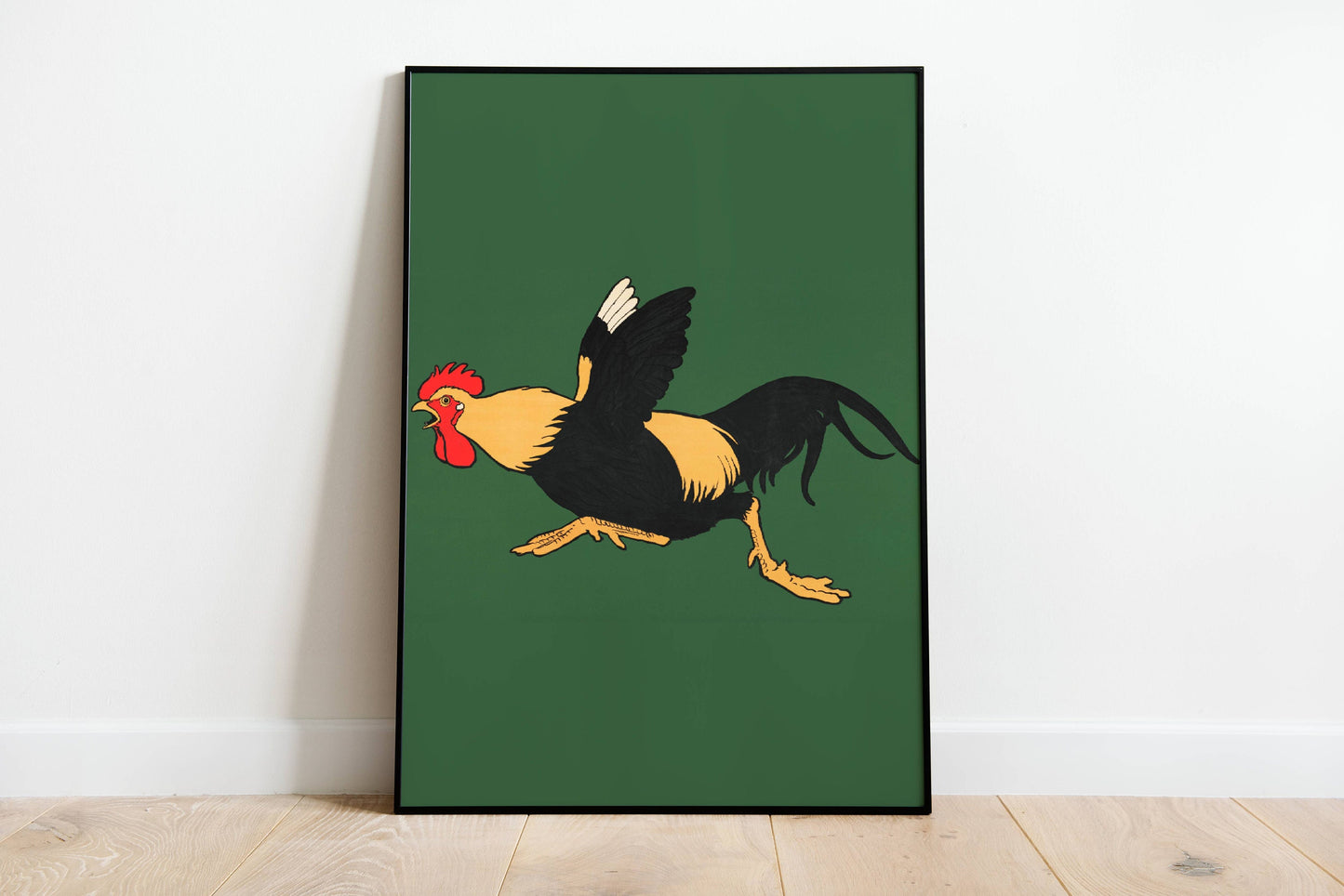 Vintage Cock Print, Chicken Poster