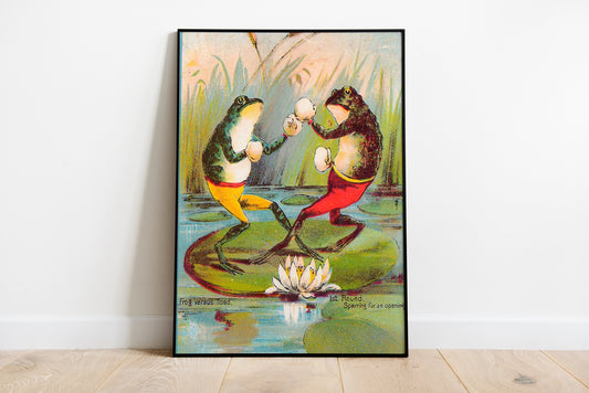 Frog vs Toad, Funny Boxing Fight Poster