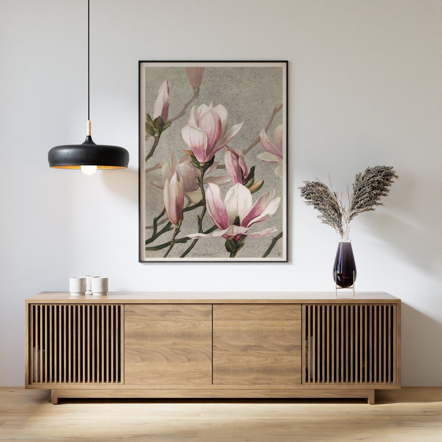 Magnolia Japanese Flower Vintage Poster