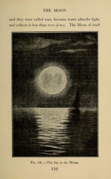 The Kiss in The Moon, Vintage Moon Illustration Poster