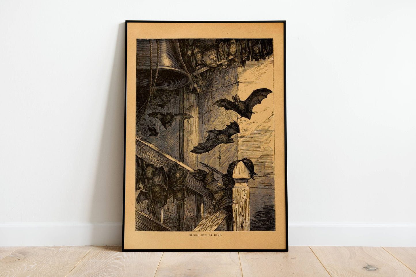 British Bat at home Vintage Poster