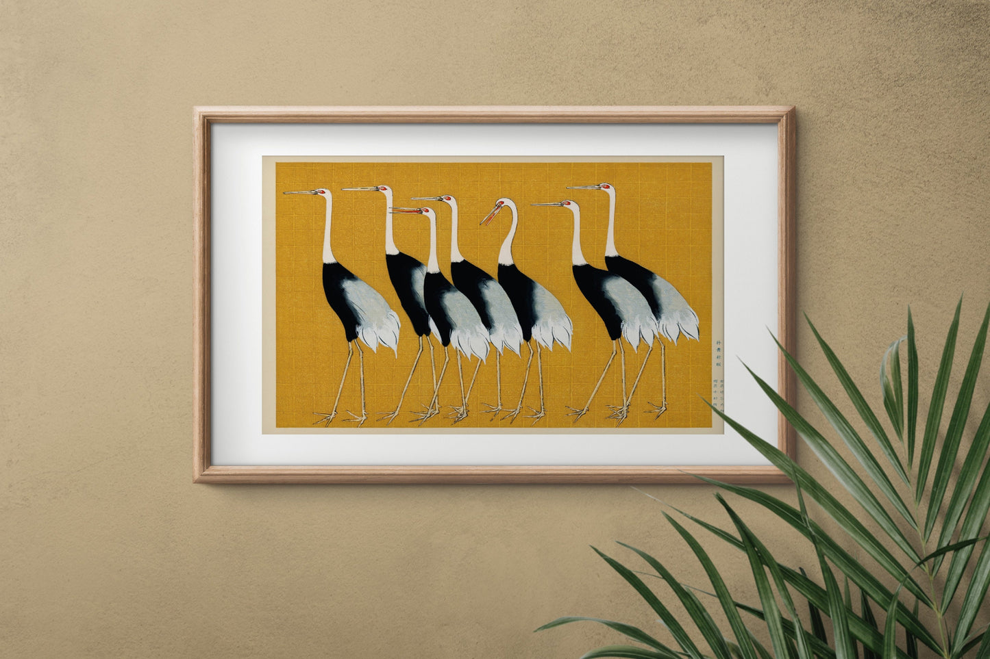 Seven Cranes Vintage Poster, Japanese Birds by Ogata Korin