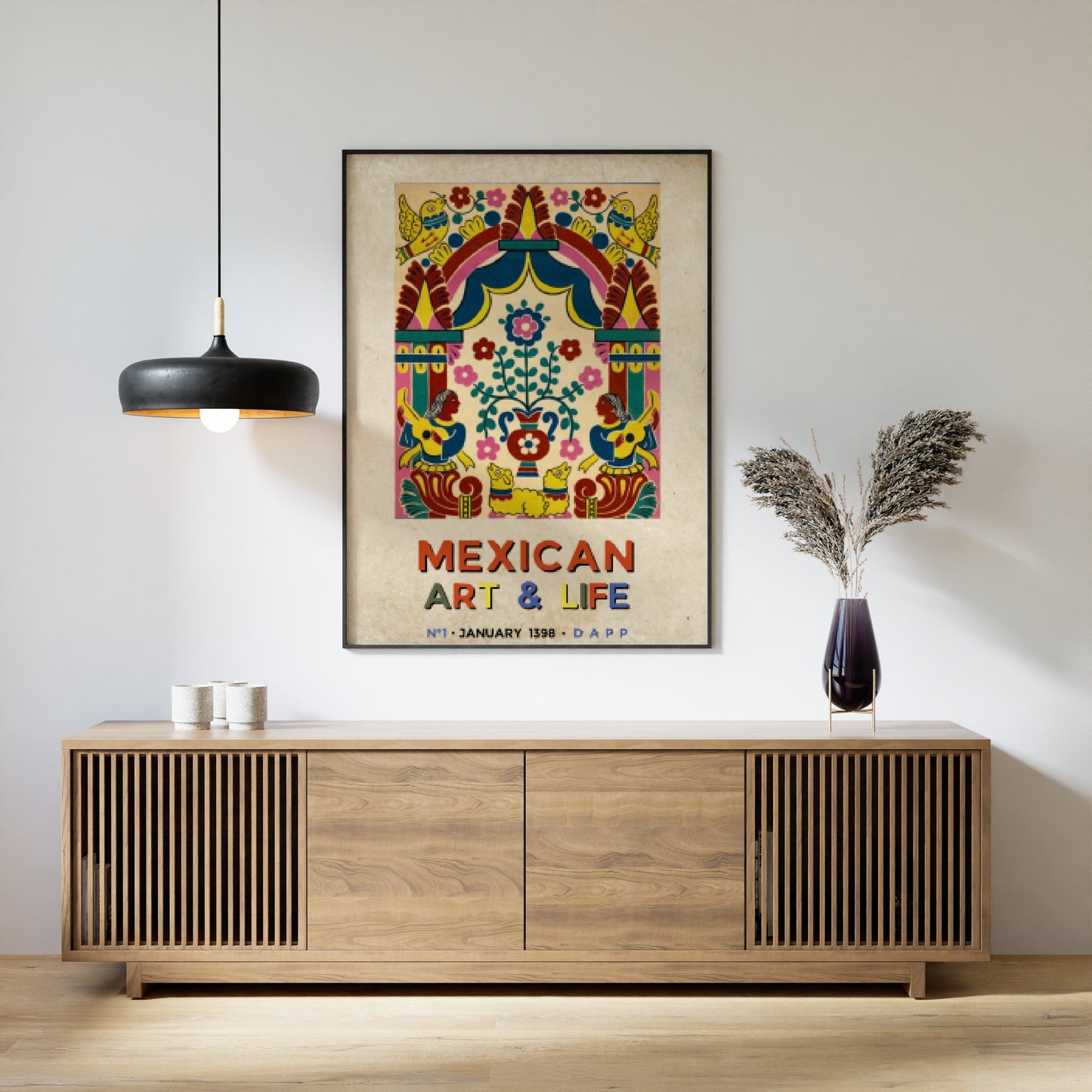 Mexican Art and Life Print, Colourful Mexican Poster