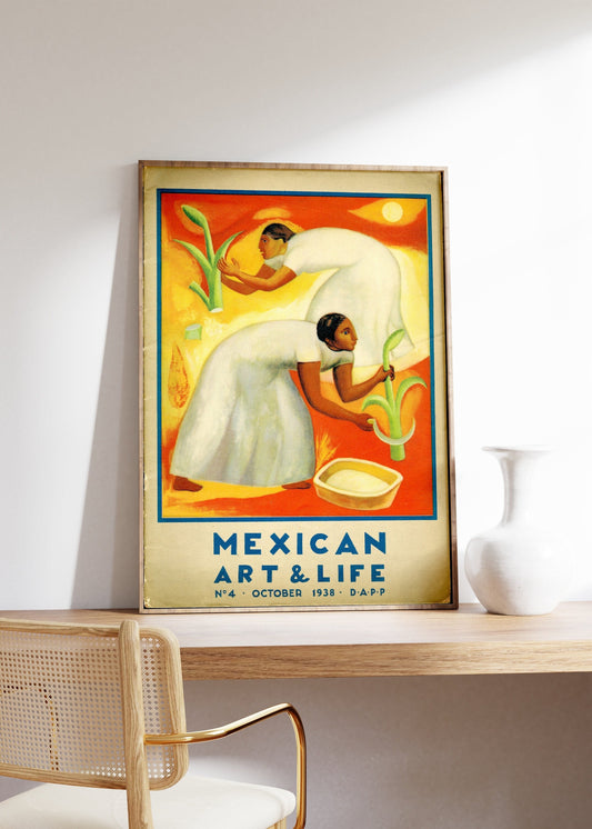 Mexican Art and Life Print, Colourful Mexican Poster