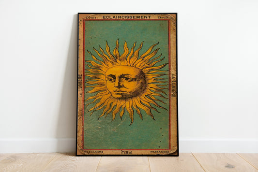 Sun Human Face Tarot Card Print