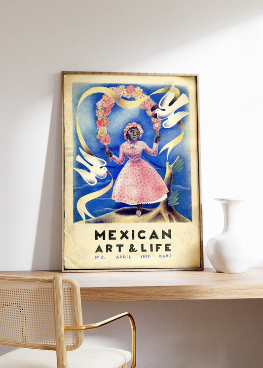 Mexican Art and Life Print, Colourful Mexican Poster