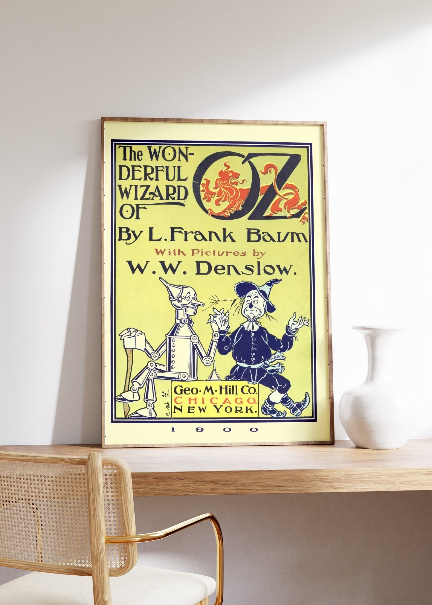 The Wonderful Wizard Of Oz Vintage Book Cover Poster