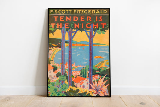 Vintage French Riviera Poster, Book Cover by F Scott Fitgerald