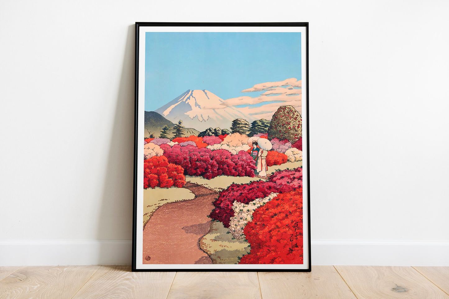 Mount Fuji from Flower Garden Vintage Japanese Poster