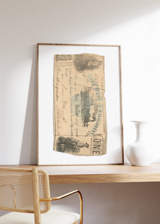 Vintage Dollar Print, Vintage Money Poster