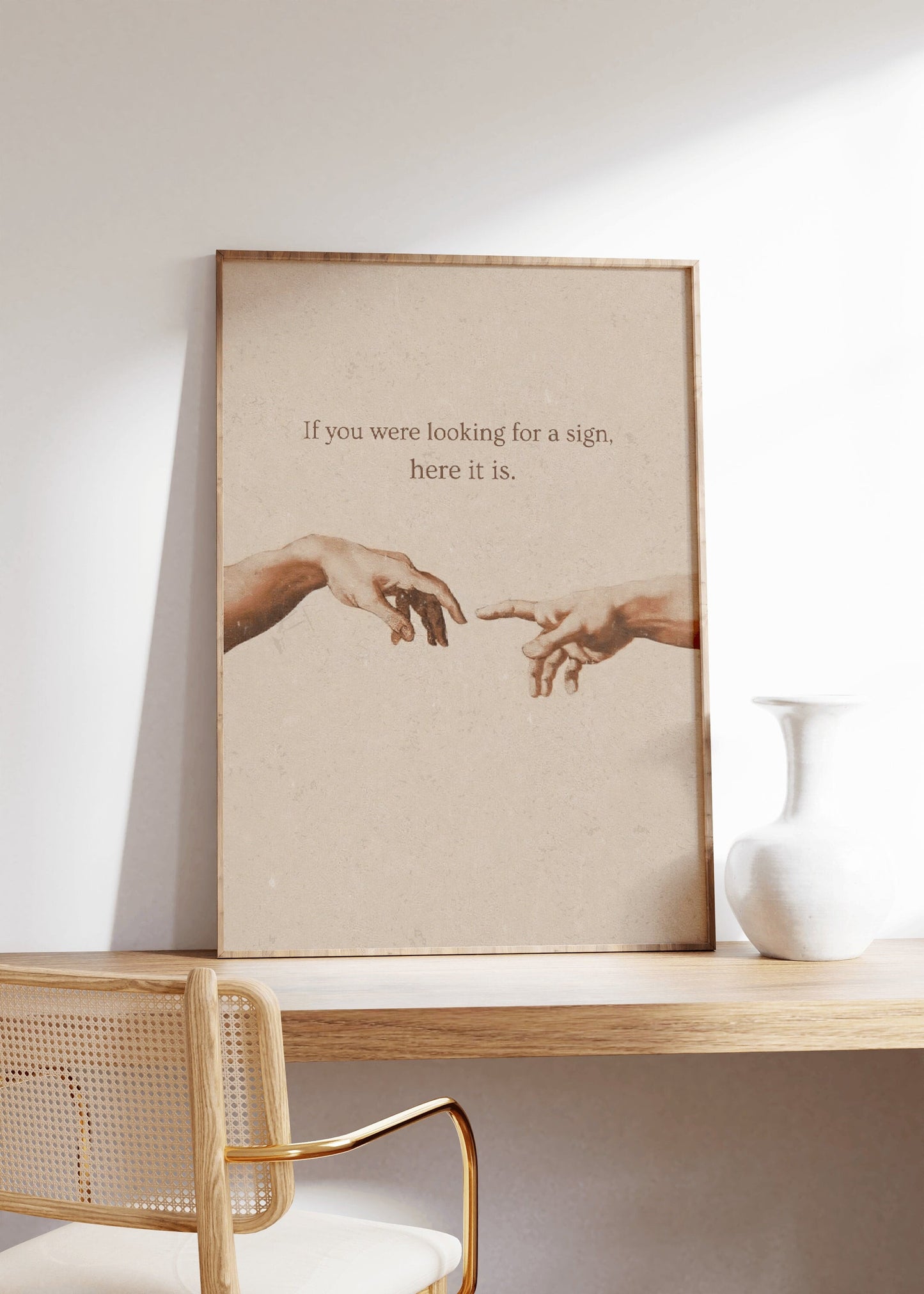 Renaissance Quote Print, Adam Hands Poster