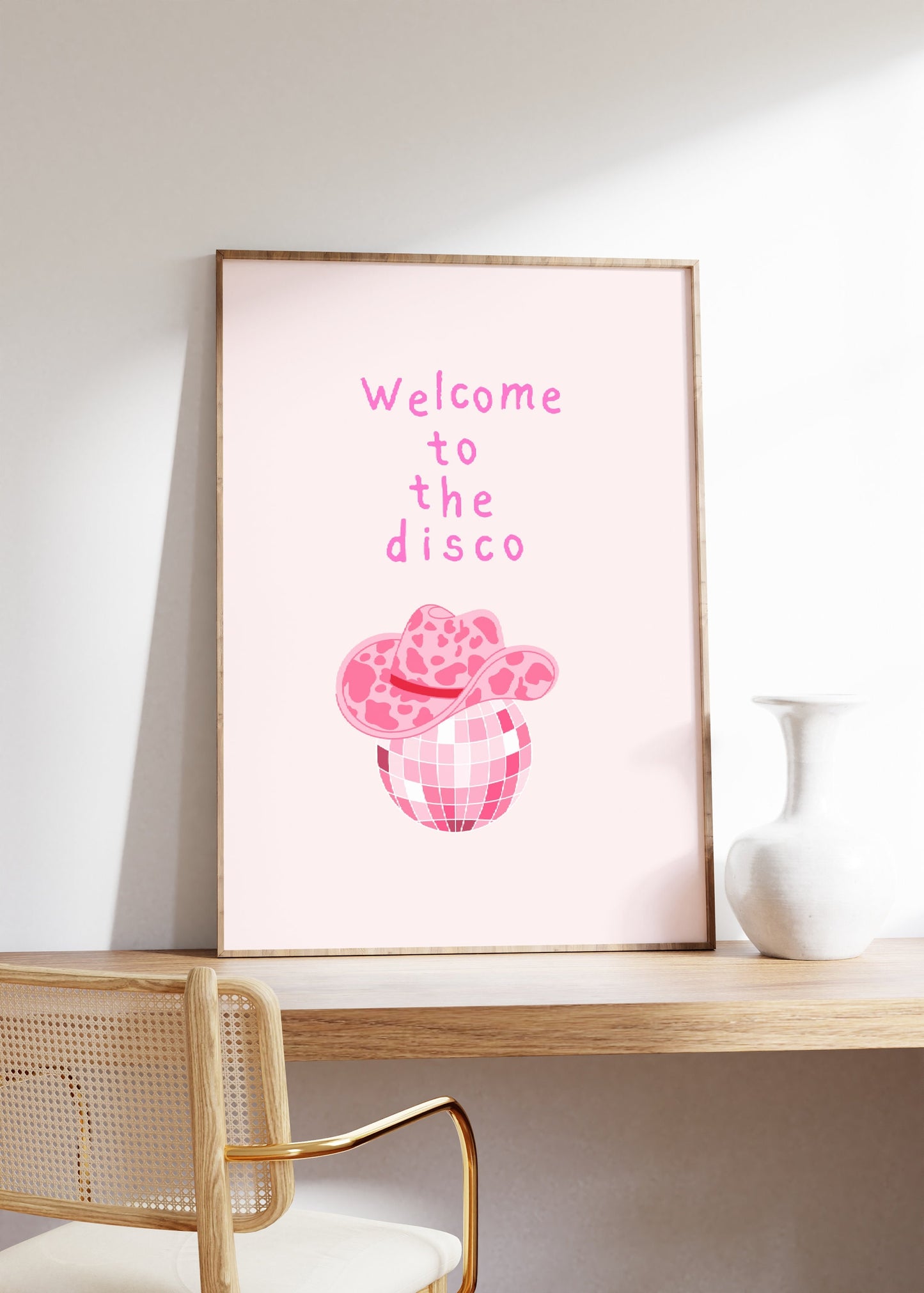 Trendy Pink Cowboy Disco Poster