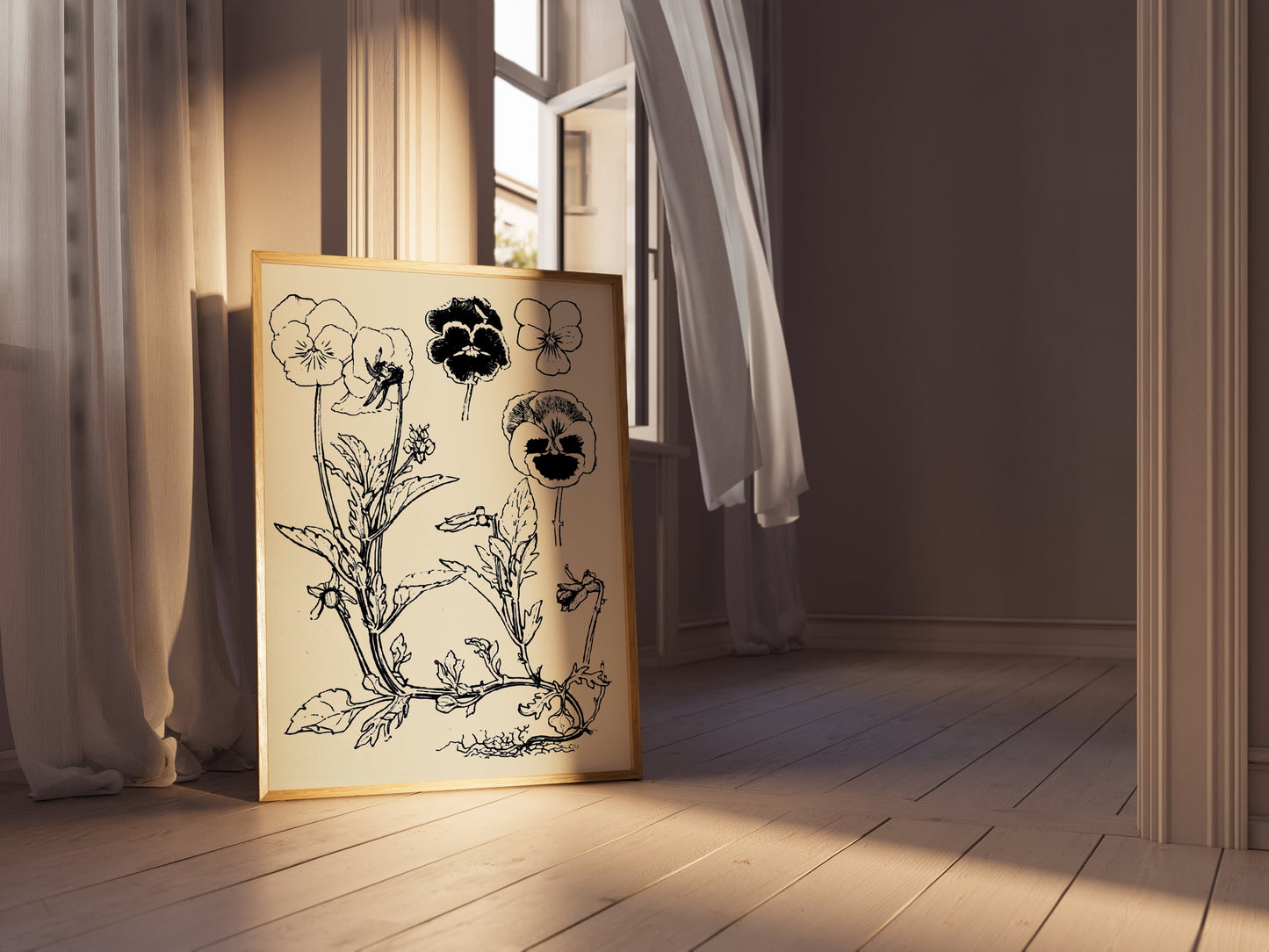 Black Flowers, Black Floral Poster