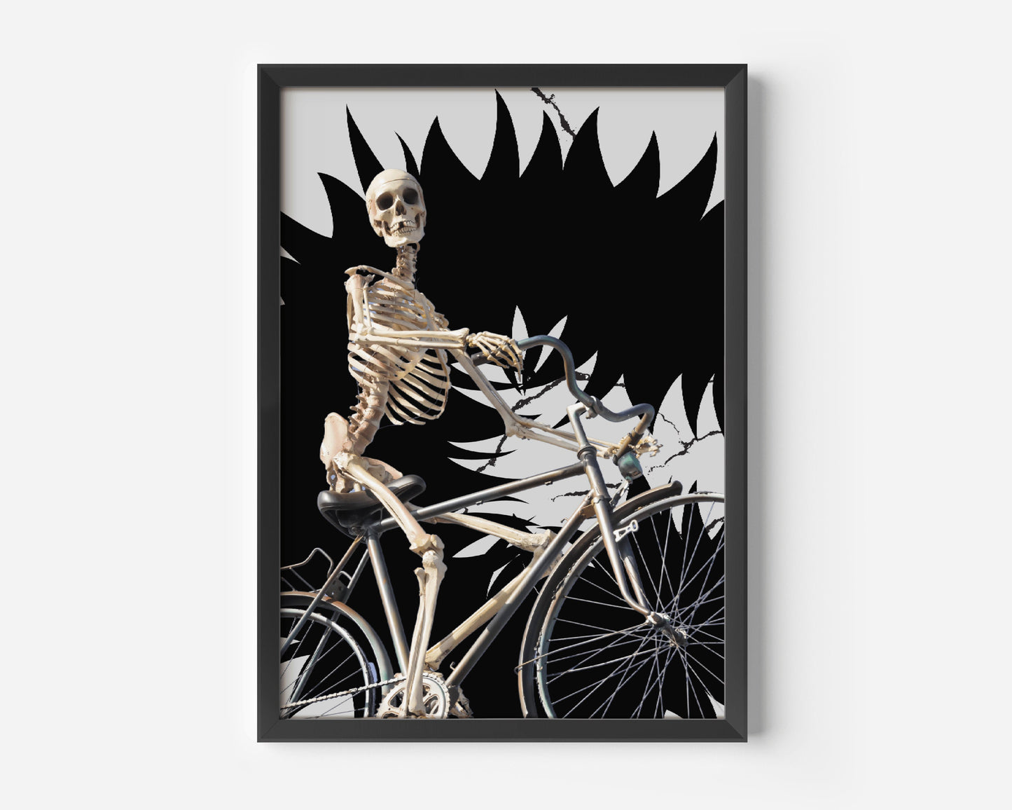 Skeleton Cyclist Print, Skeleton Poster