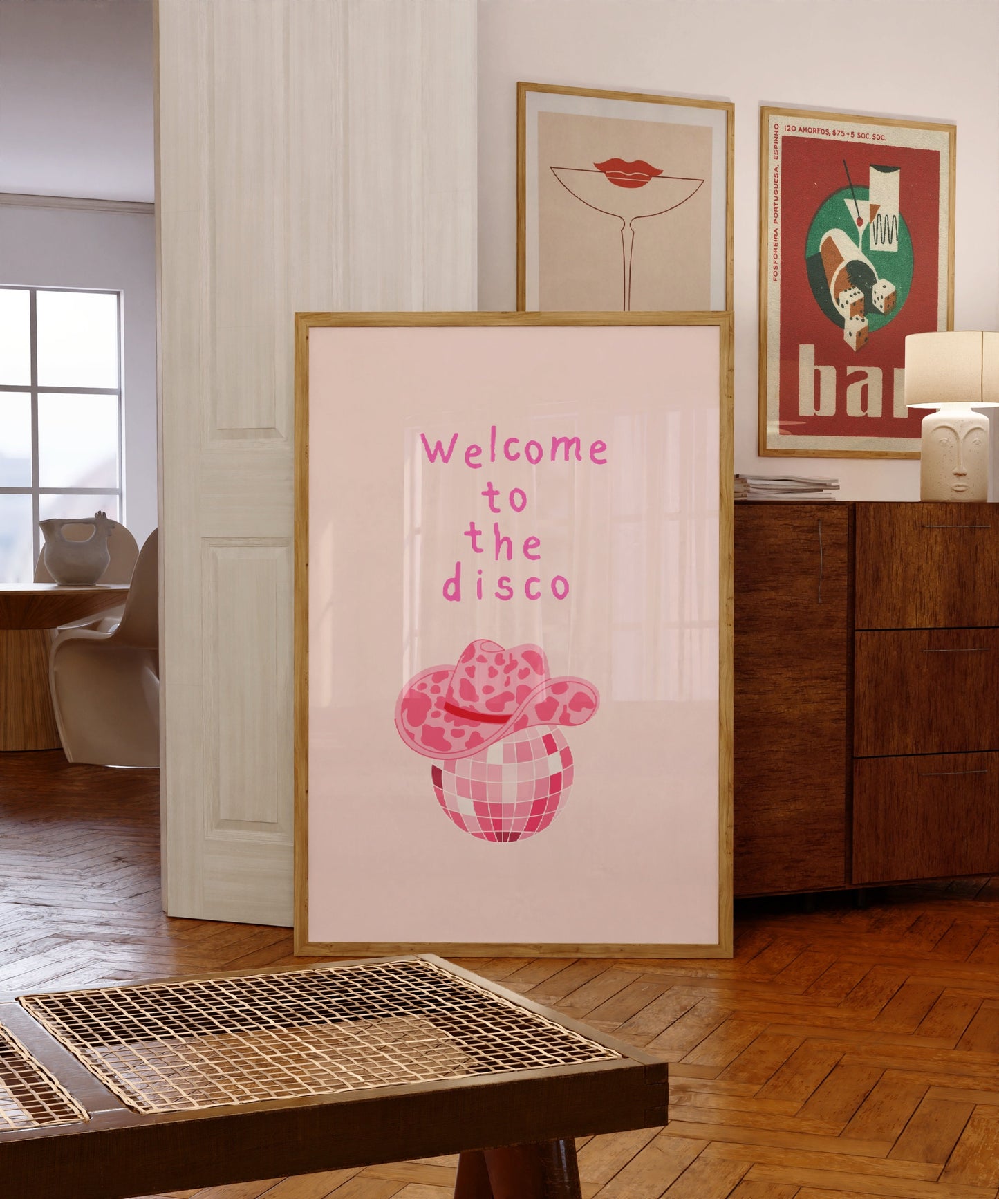 Trendy Pink Cowboy Disco Poster