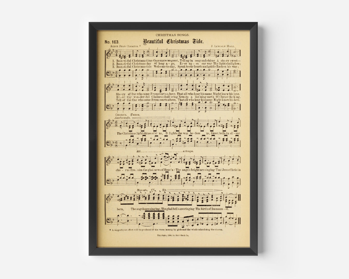 Beautiful Christmas Tide Sheet Music Poster