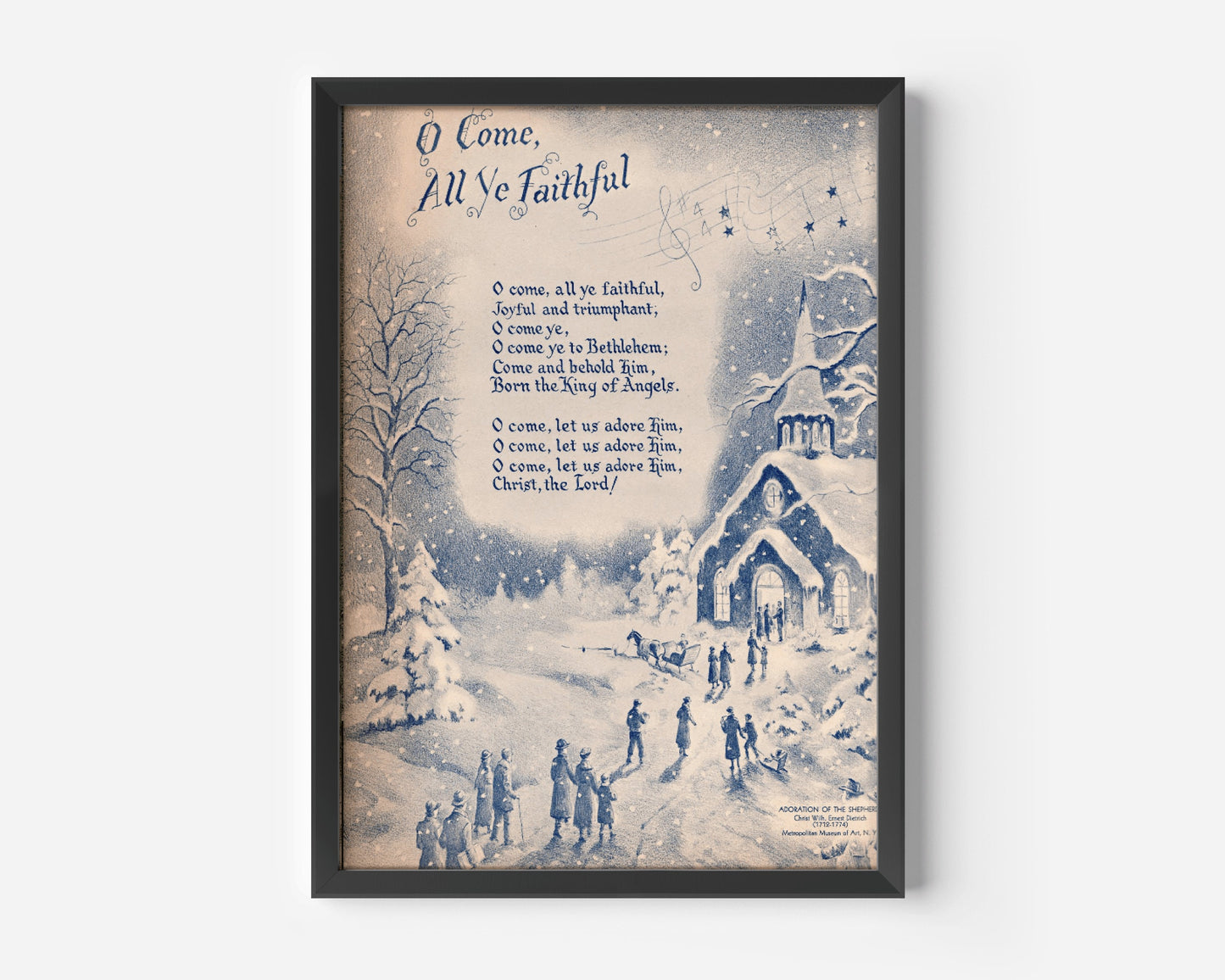 Merry Christmas Song Lyrics Print, Christmas Song Poster