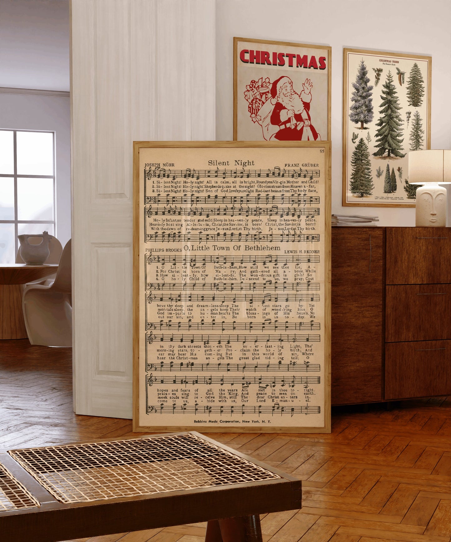 Silent Night Christmas Song Music Sheet Poster