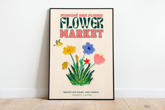 Flower Market Marché Aux Fleurs Poster