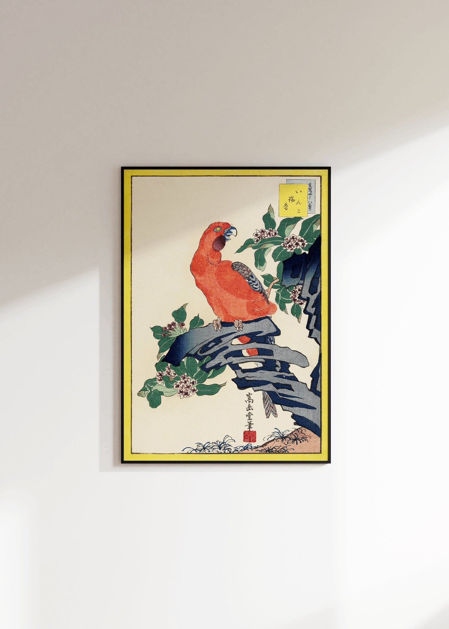 Pink Japanese Parrot Poster