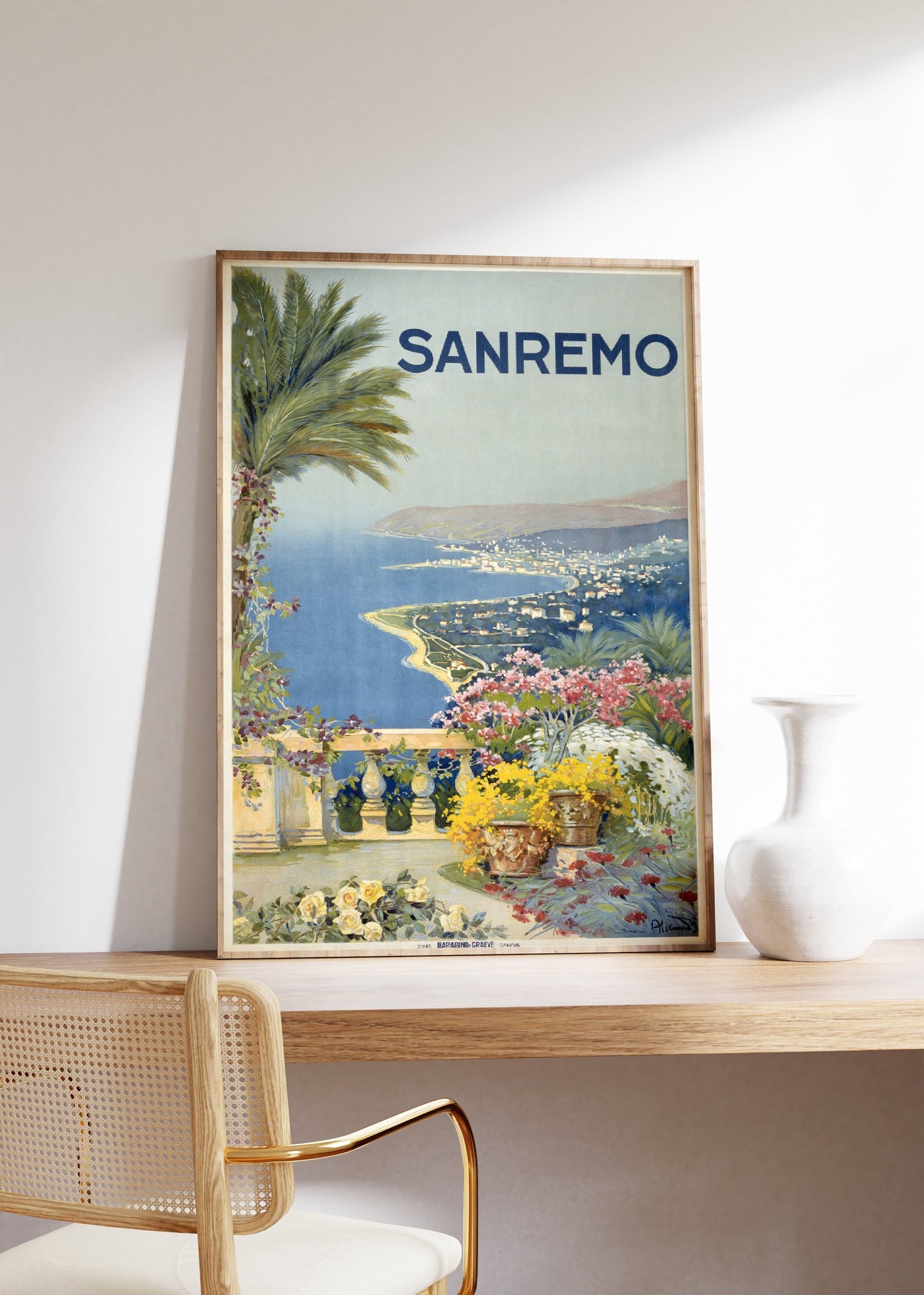 Sanremo Italia Travel Poster, Roma Travel Print