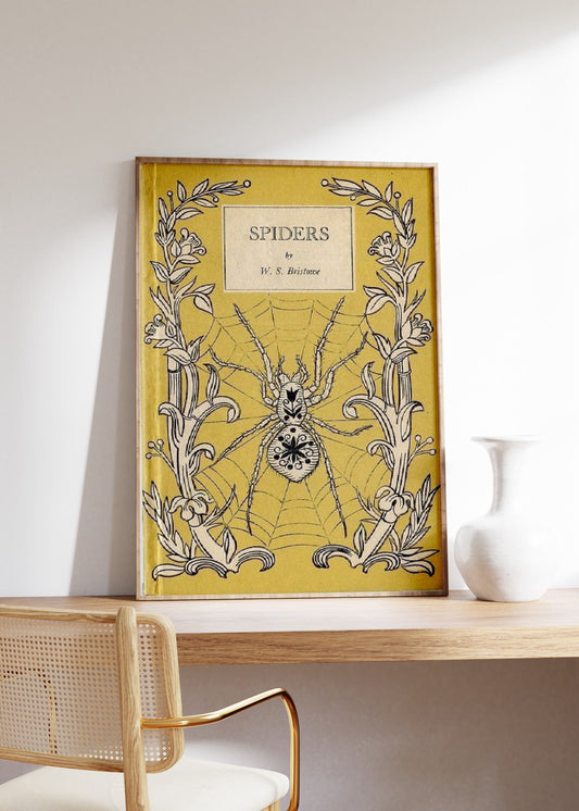 Spiders Old Book Cover Print, Spiders Poster