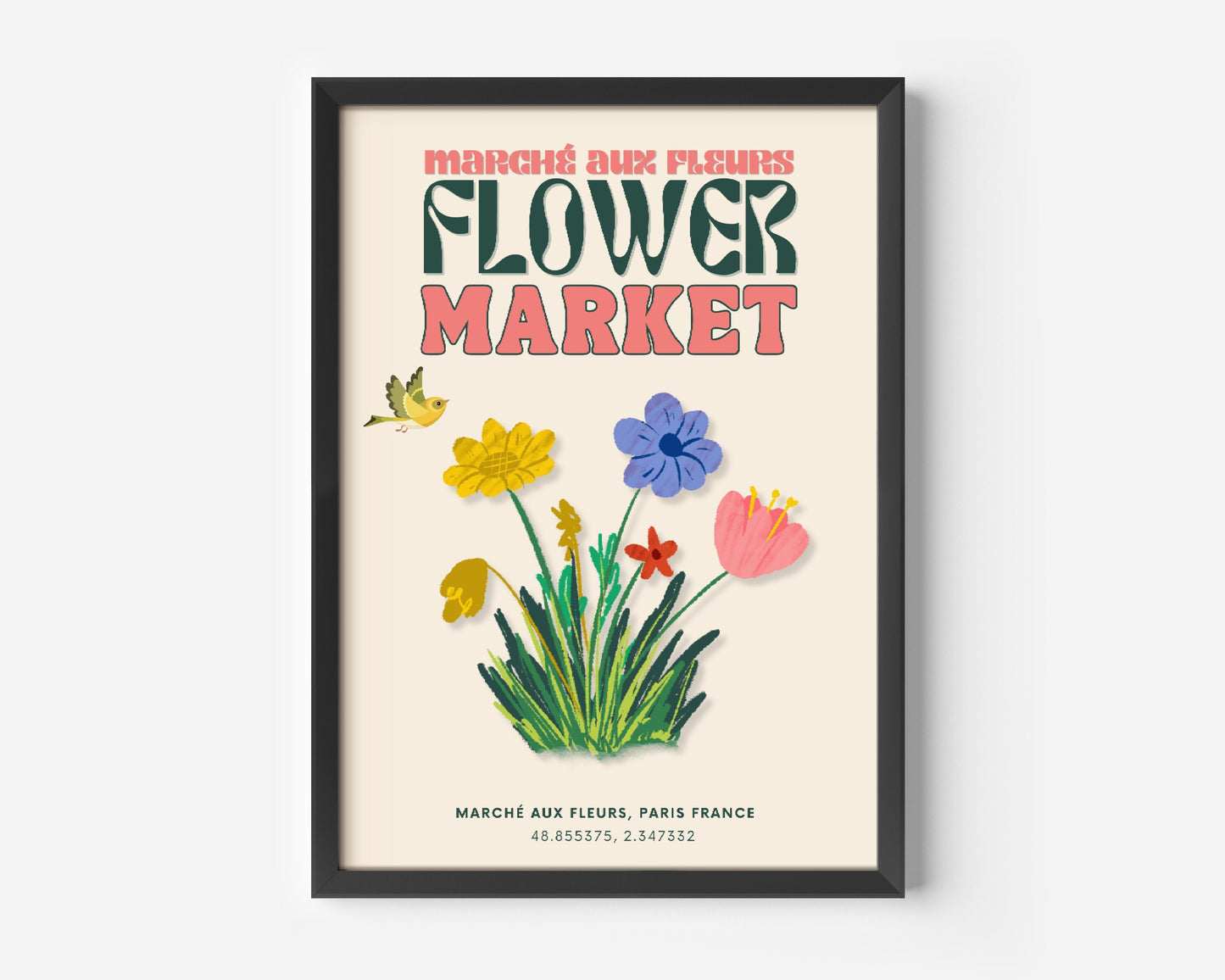 Flower Market Marché Aux Fleurs Poster