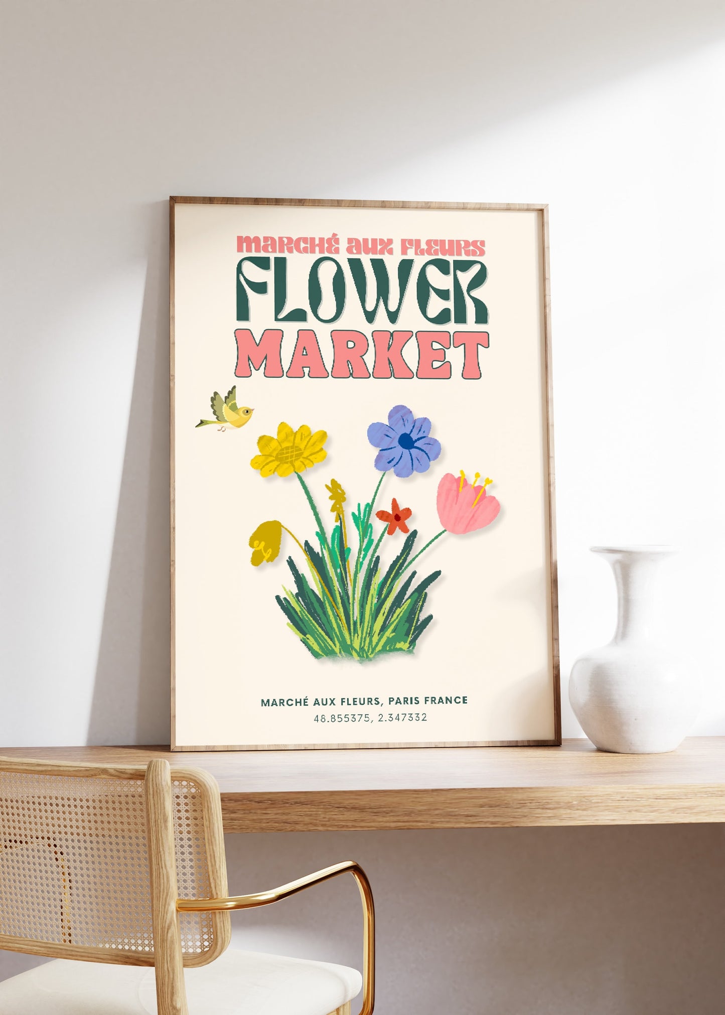 Flower Market Marché Aux Fleurs Poster