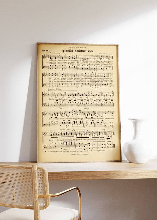 Beautiful Christmas Tide Sheet Music Poster