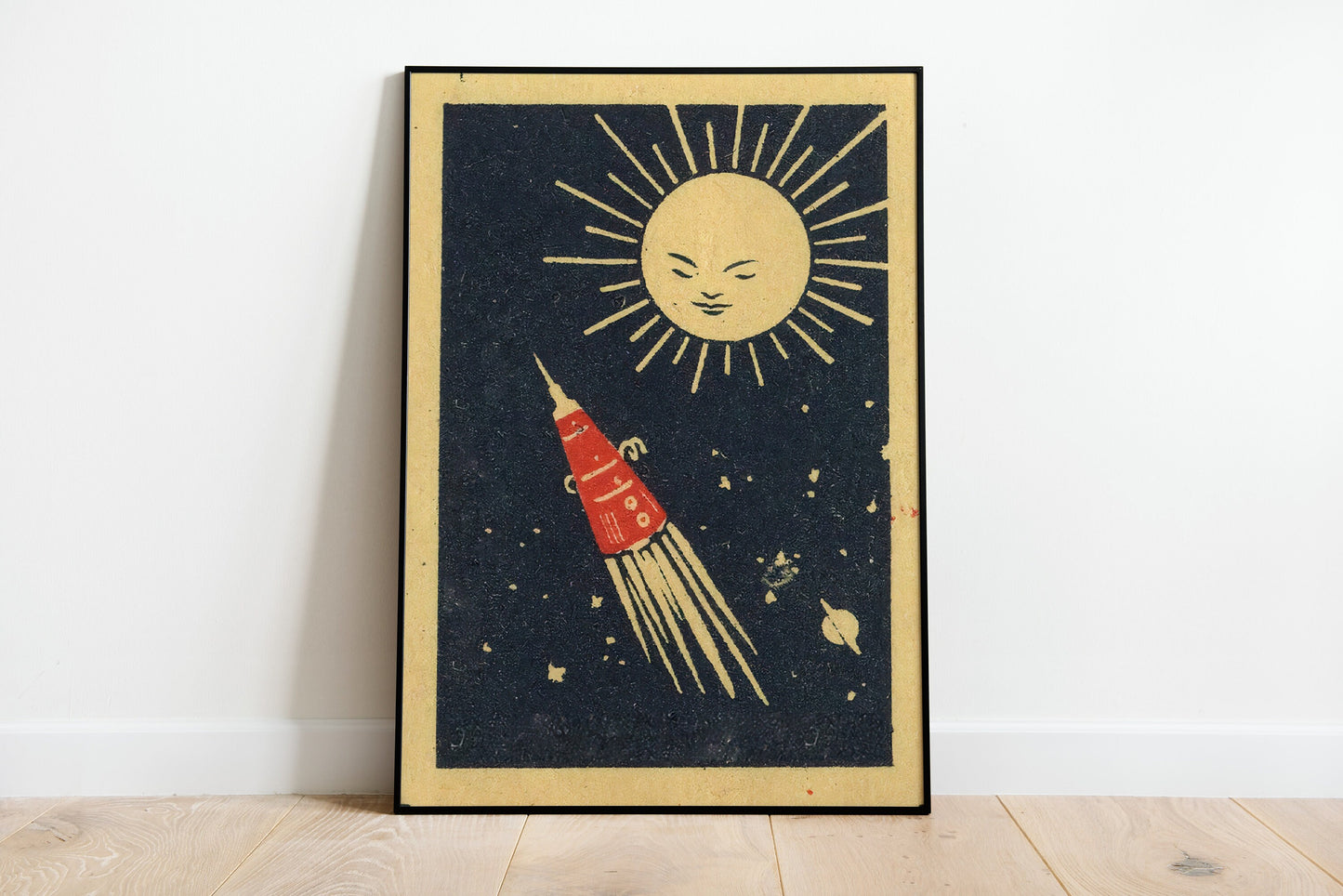 Space Travel Vintage Poster, Rocket Print