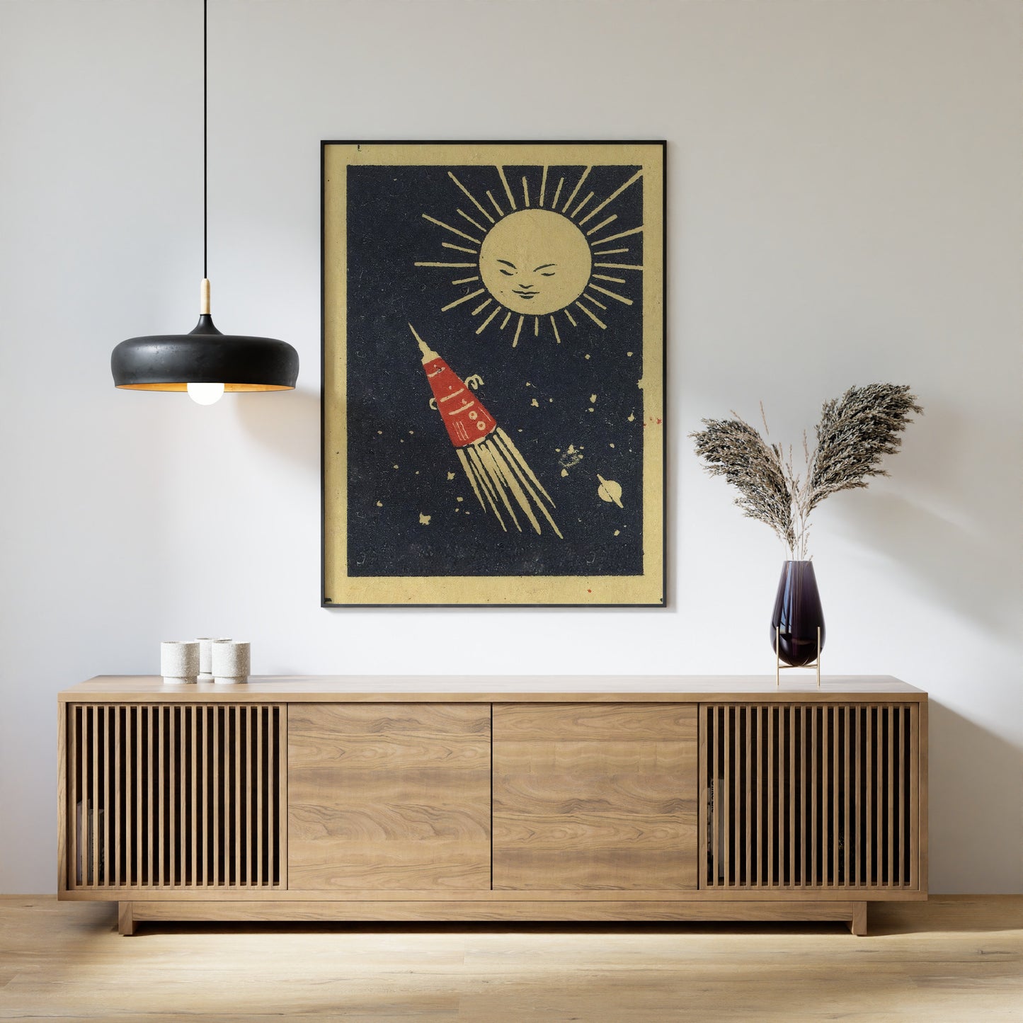 Space Travel Vintage Poster, Rocket Print