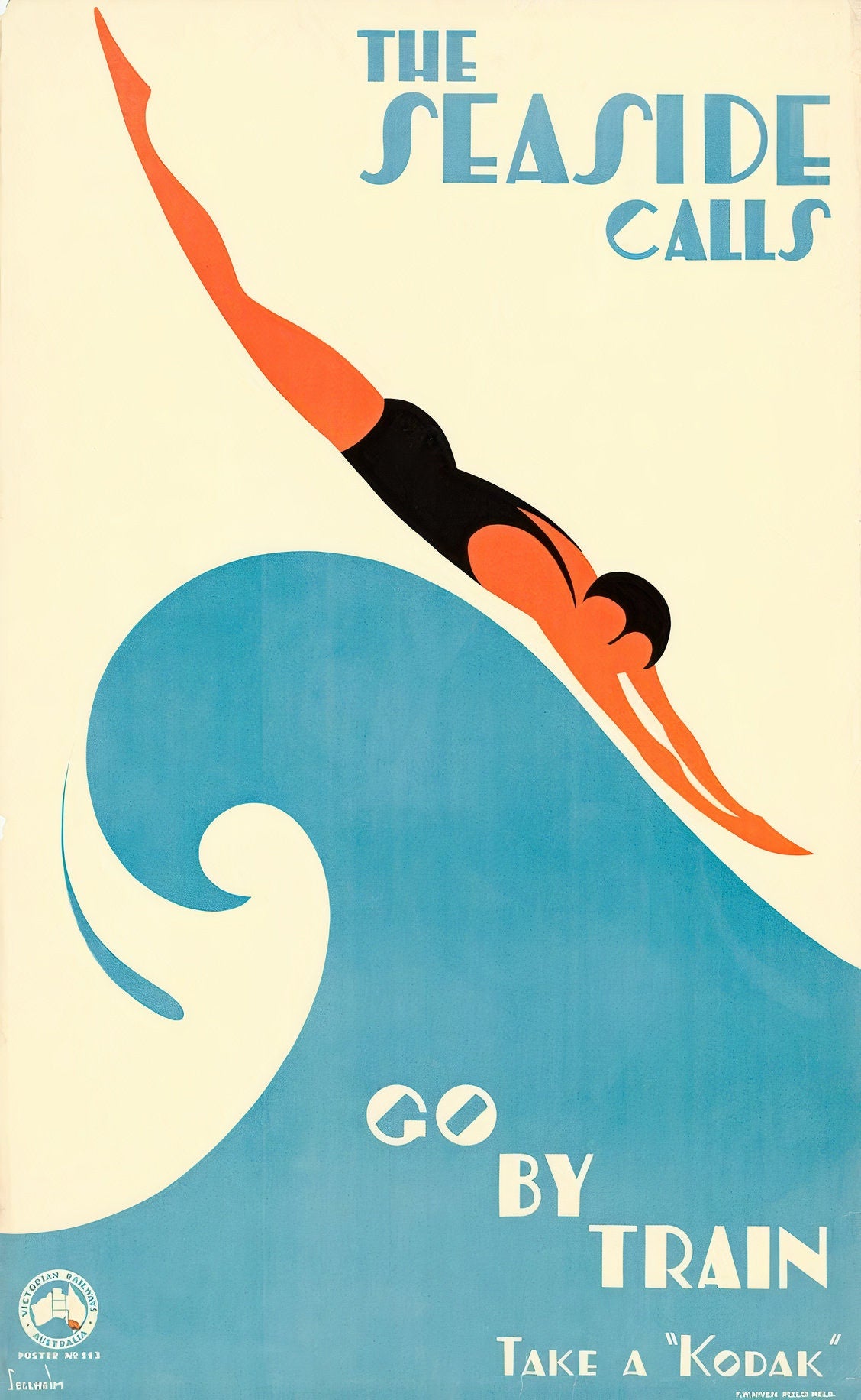 Australia Swimmer Poster