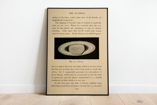 Saturn Vintage Book Print, Saturn Poster