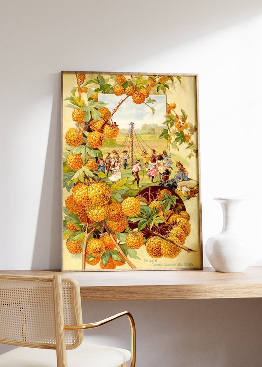 Golden Japanese May Berry Poster