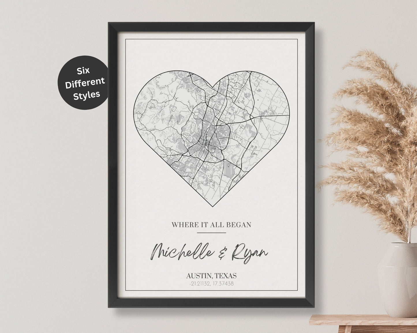 Custom Map Poster, Where We Met Map Print