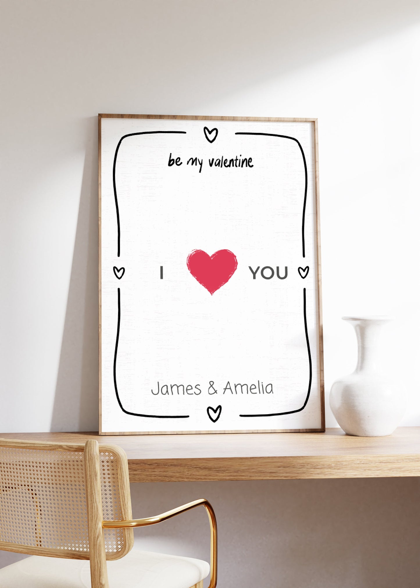 Be My Valentine Custom Couples Poster