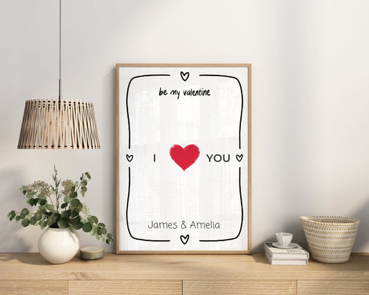 Be My Valentine Custom Couples Poster