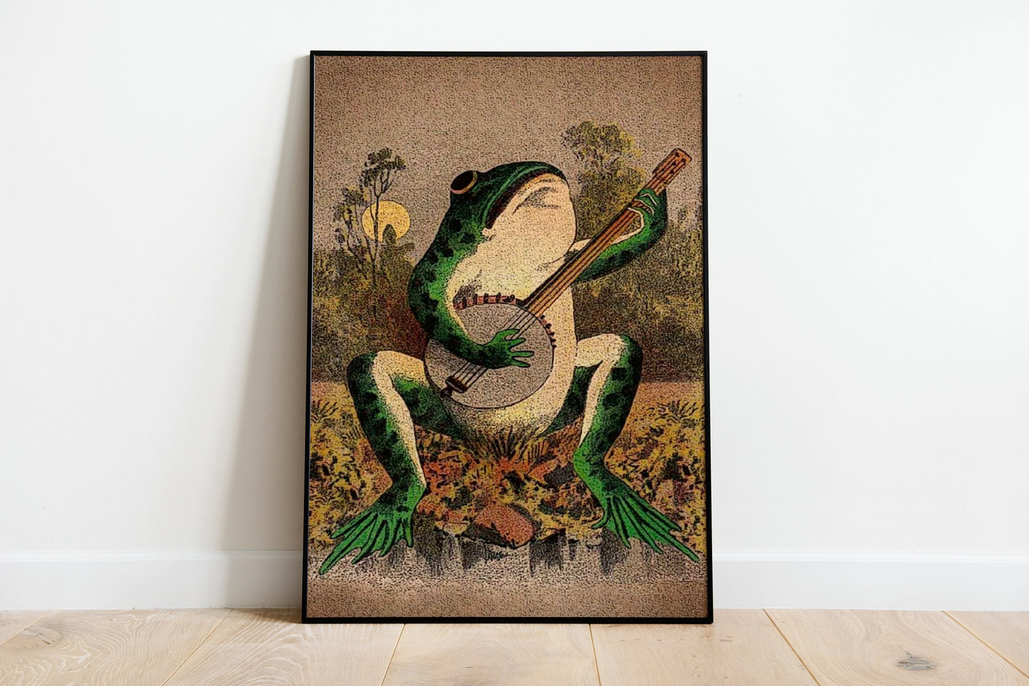 Set Of 3 Vintage Frog Prints, Frog Playing Banjo, Frog Chorus